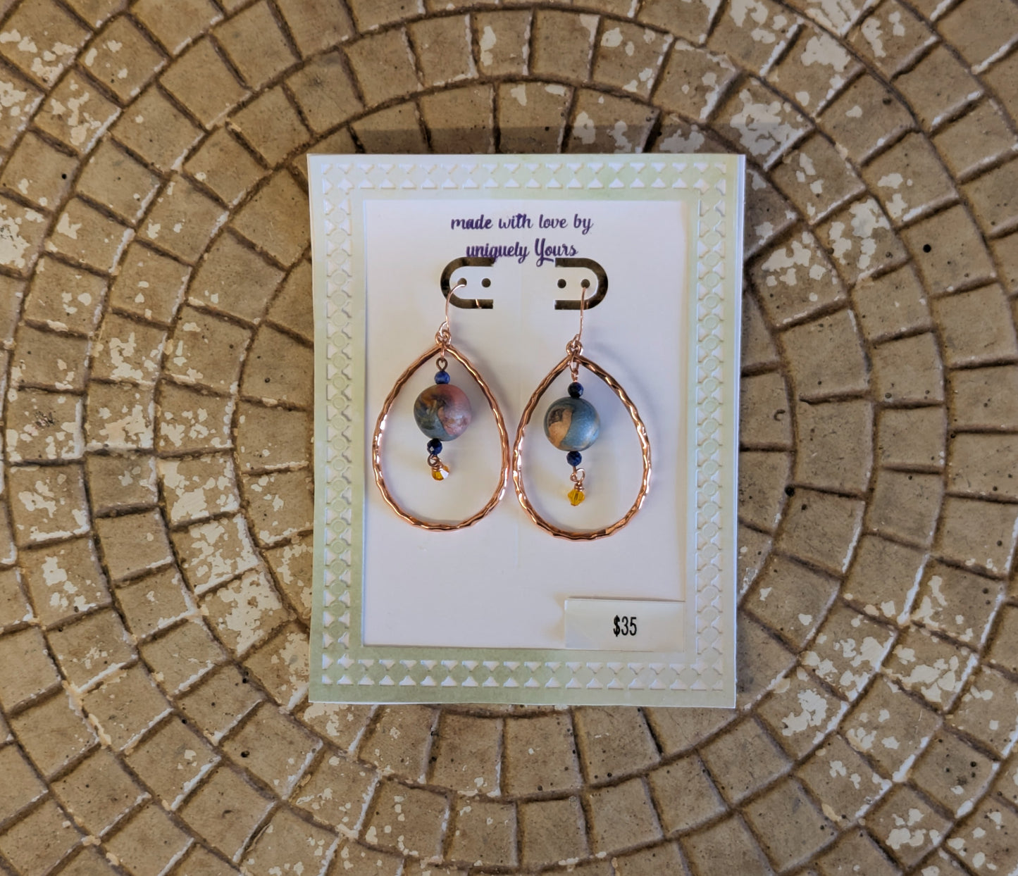 Bead and Hoop Earrings