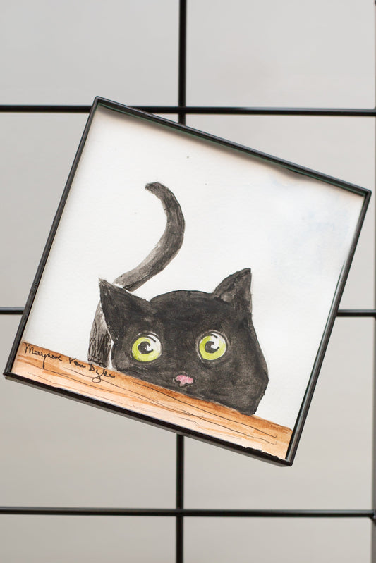 Black Cat minis - Trellis & Vine Maryann VanDyke Original Artwork