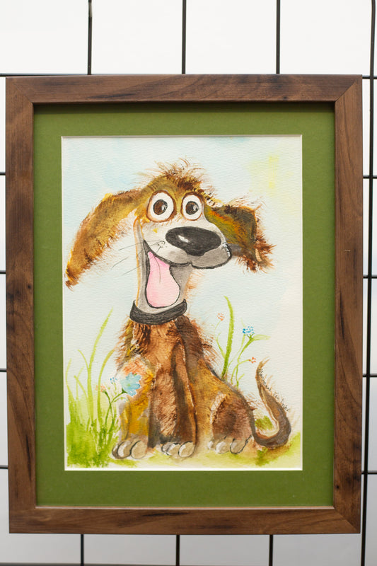 Happy Dog by Maryanne VanDyke - Trellis & Vine Maryann VanDyke Original Artwork