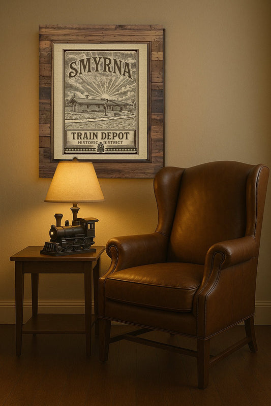 Smyrna's Historic Train Depot by Adam Sain - Trellis & Vine Trellis & Vine Art Print