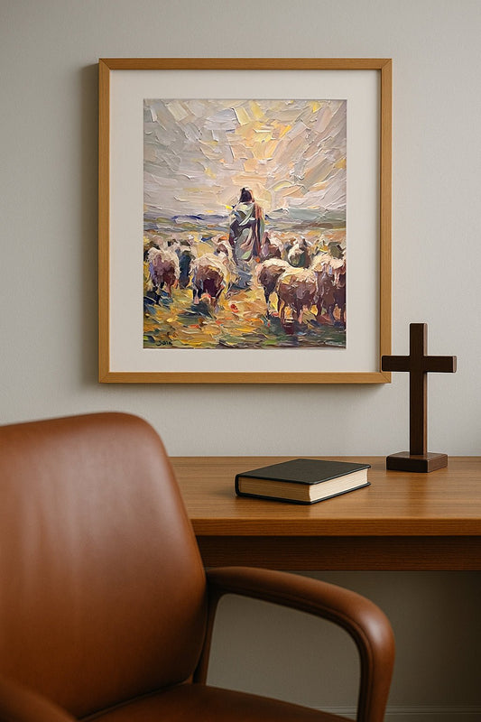 Walk with the Shepherd - Adam Sain - Trellis & Vine Adam Sain Art Print