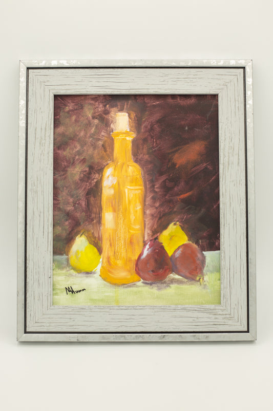 Bottle and Fruit Still Life by Maryanne VanDyke