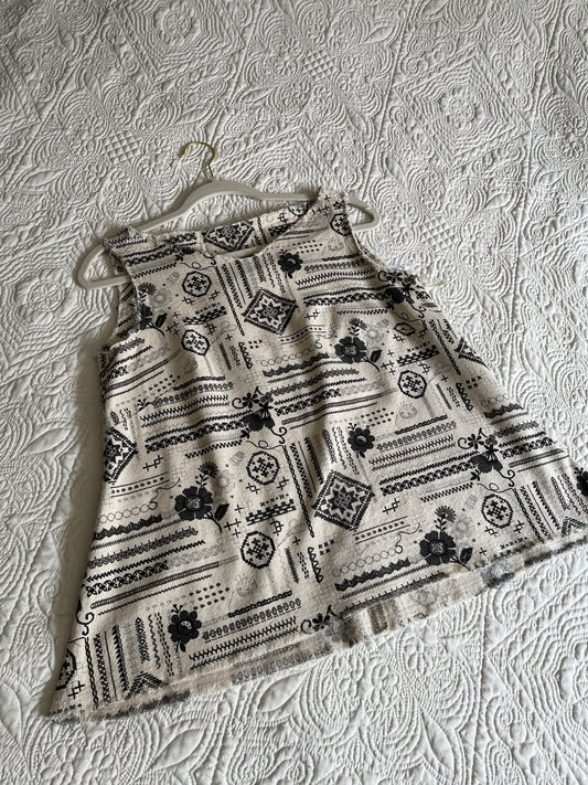 Hand Stitched Print Top - Small