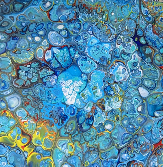 Colorful abstract pattern with blue tones
