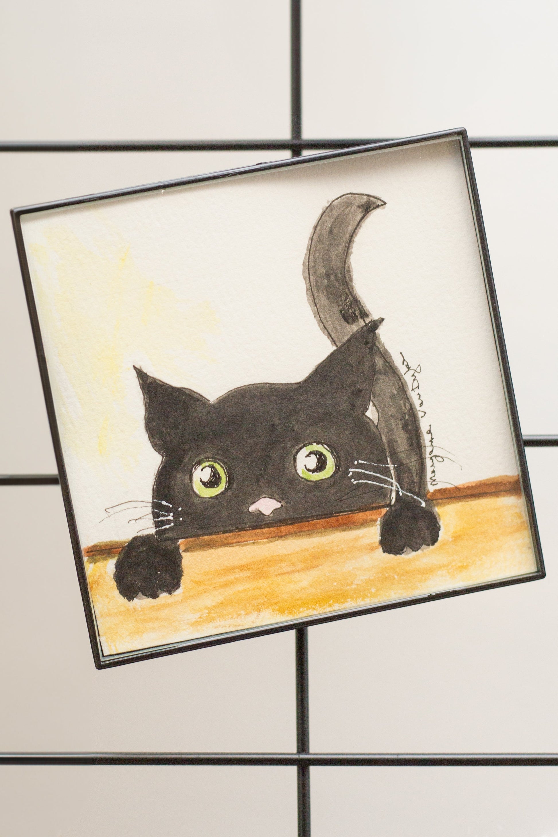 Black Cat minis - Trellis & Vine Maryann VanDyke Original Artwork