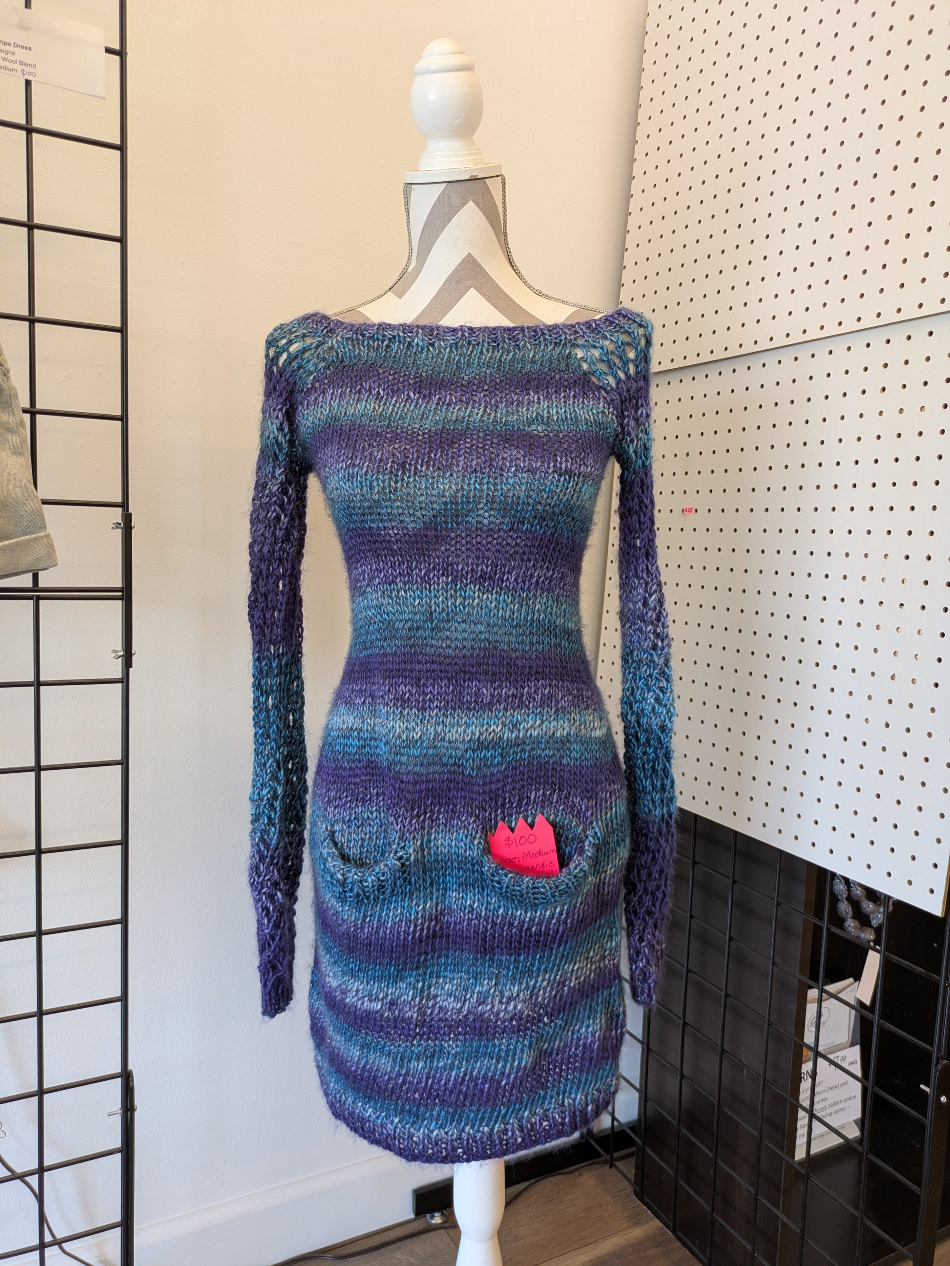 Blue Stripe Dress - Trellis & Vine CLS Knit & Crochet Crocheted/knitted Clothing