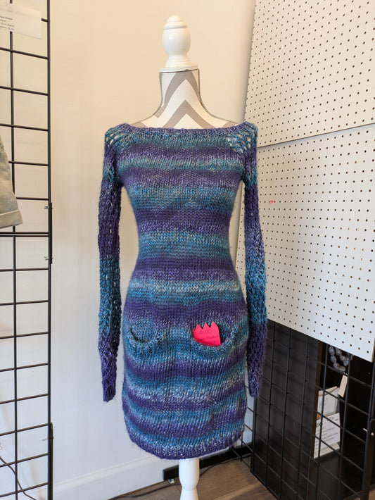Blue Stripe Dress - Trellis & Vine CLS Knit & Crochet Crocheted/knitted Clothing