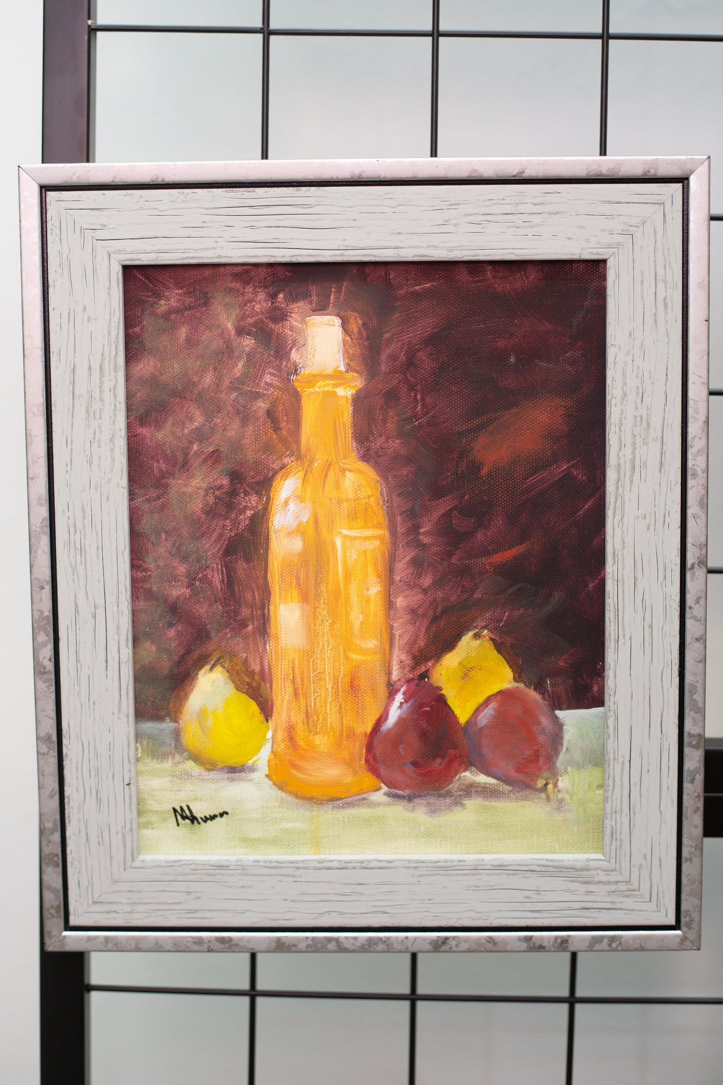 Bottle and Fruit Still Life by Maryanne VanDyke - Trellis & Vine Maryanne VanDyke Original Artwork