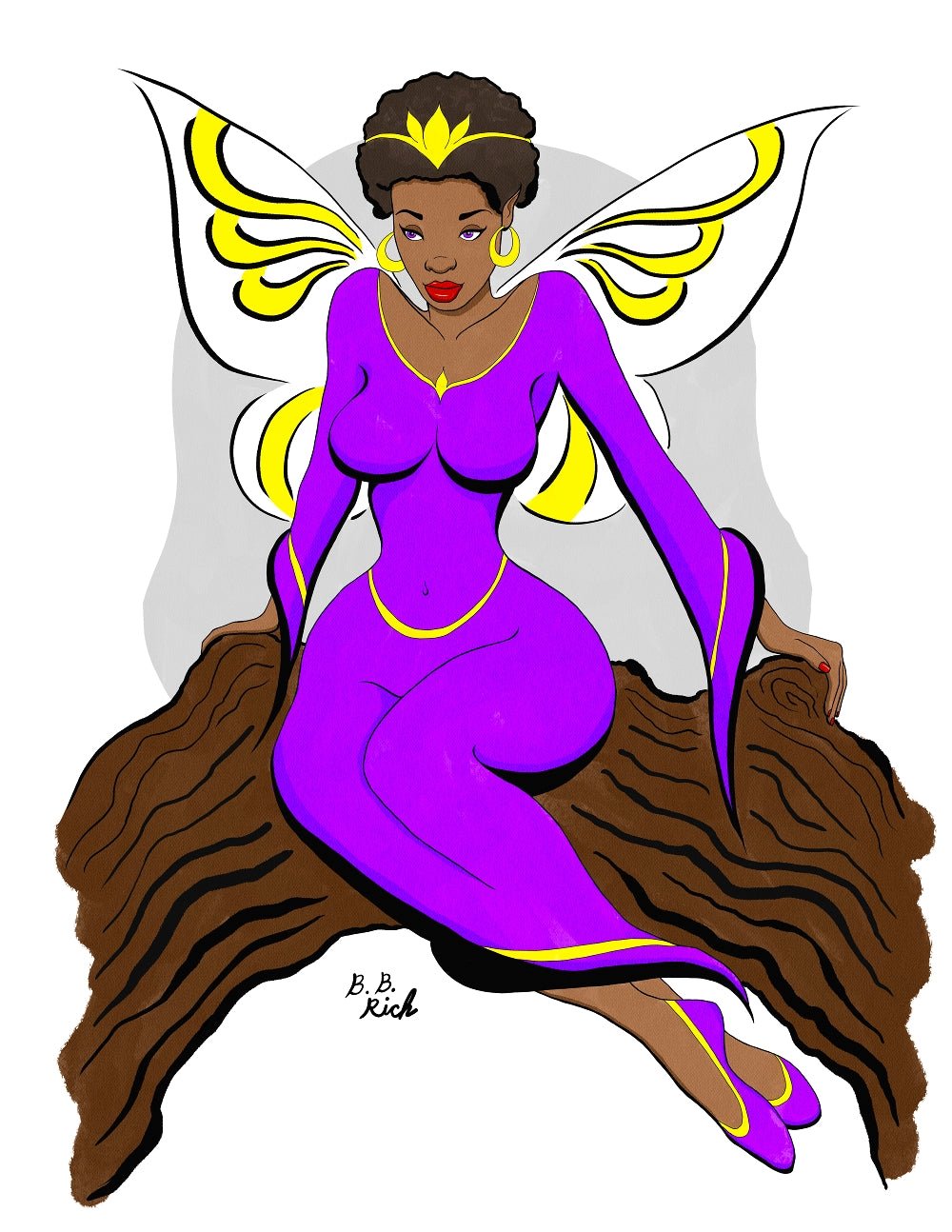 Queen's Repose by B.B. Rich - Trellis & Vine B.B. Rich Art Print - digital figure illustration