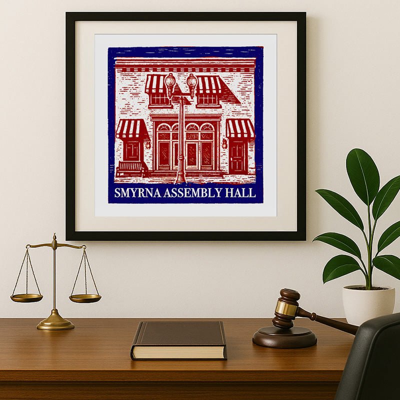 Smyrna Assembly Hall Limited Edition Print by Adam Sain - Trellis & Vine Adam Sain Art Print