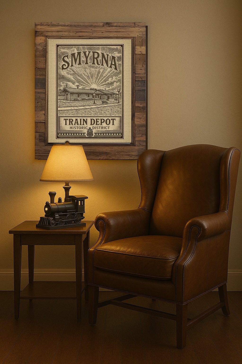 Smyrna's Historic Train Depot by Adam Sain - Trellis & Vine Trellis & Vine Art Print