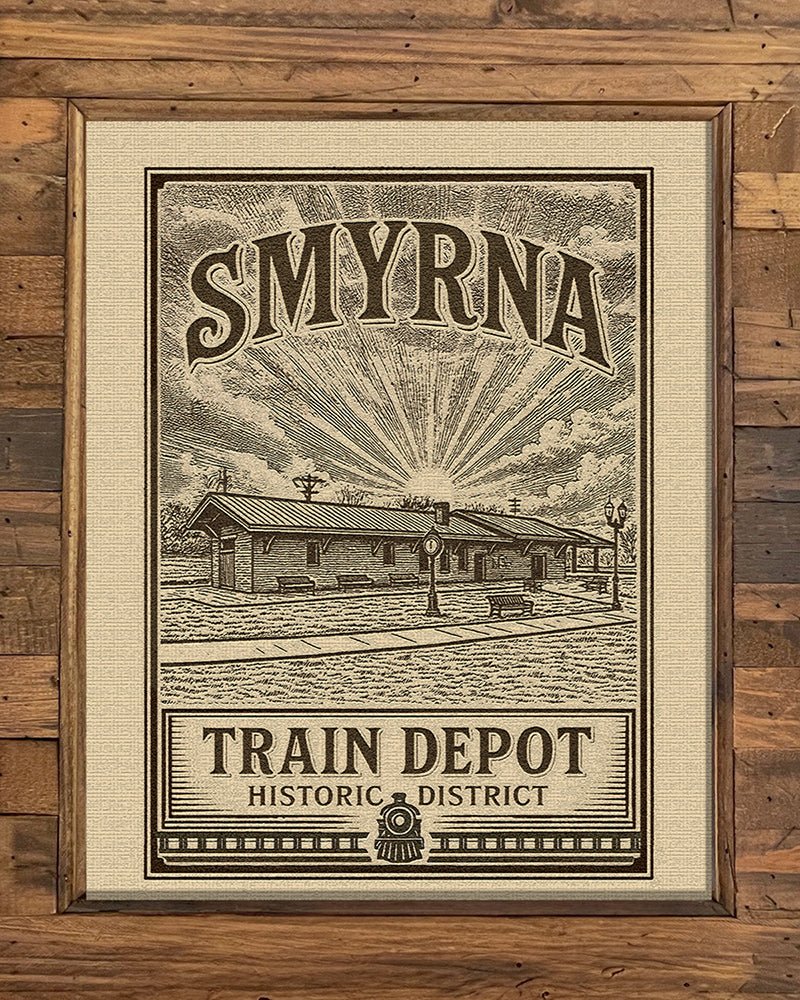 Smyrna's Historic Train Depot by Adam Sain - Trellis & Vine Trellis & Vine Art Print