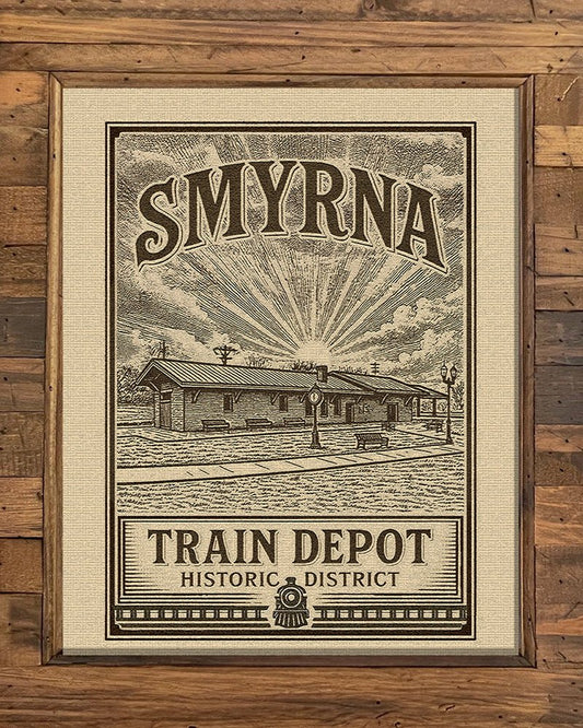 Smyrna's Historic Train Depot by Adam Sain - Trellis & Vine Trellis & Vine Art Print