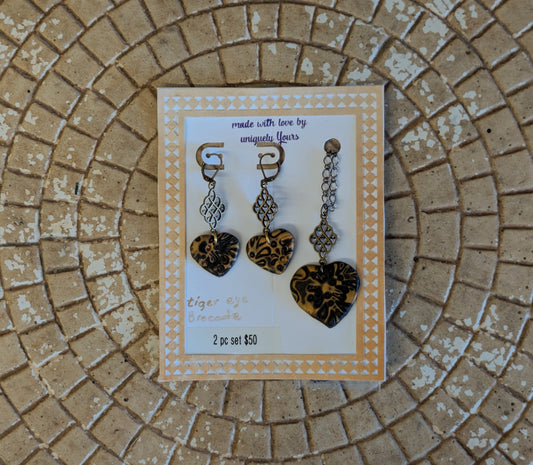 Tiger Eye Brocade 2 pc Set - Trellis & Vine Uniquely Yours Jewelry Set