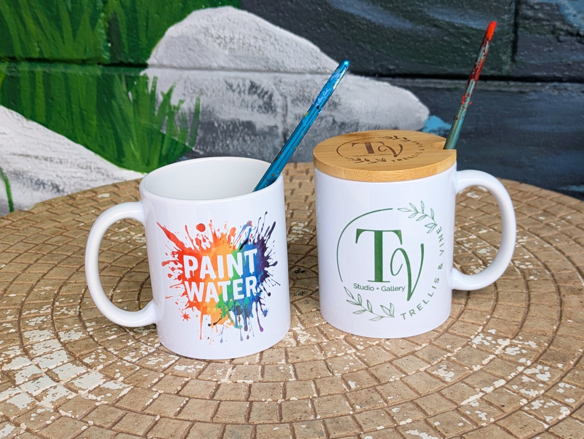T&V Paint Water Mugs - Trellis & Vine Merch